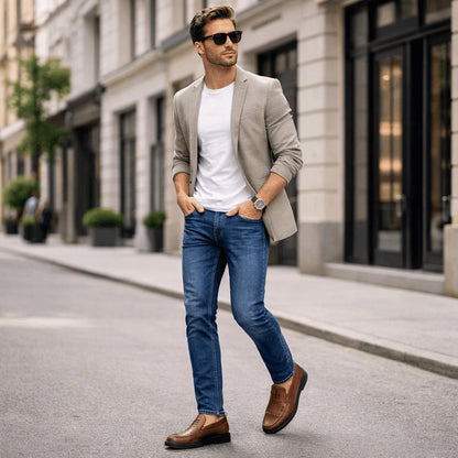 Mocassins Homme Confort en Cuir