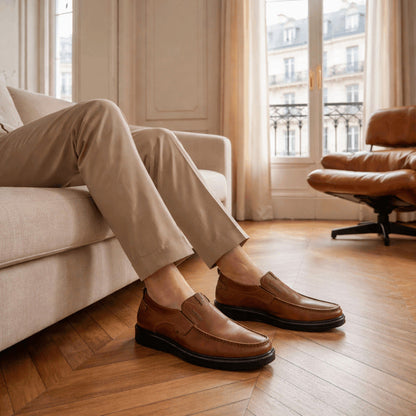 Mocassins Homme Confort en Cuir