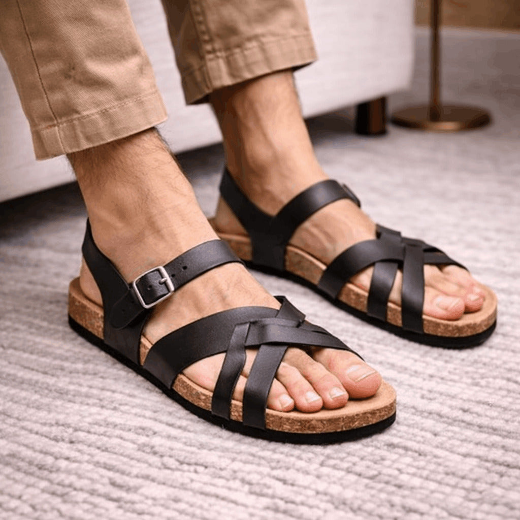 Sandales Homme – Design Croisé Gladiateur Et Semelle Confort