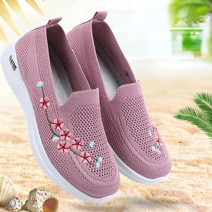 Chaussures Mocassins Femme Décontractées avec Broderie Florale