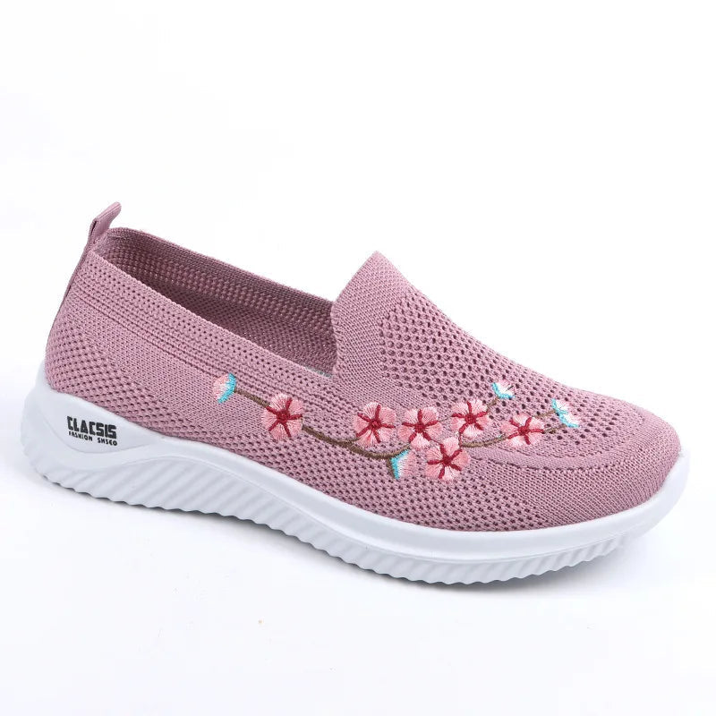 Chaussures Mocassins Femme Décontractées avec Broderie Florale