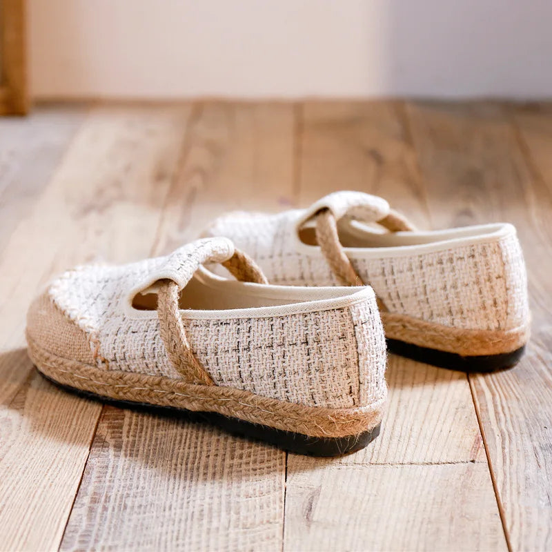 Espadrilles Femme Toile – Motif Brodé Slip-On