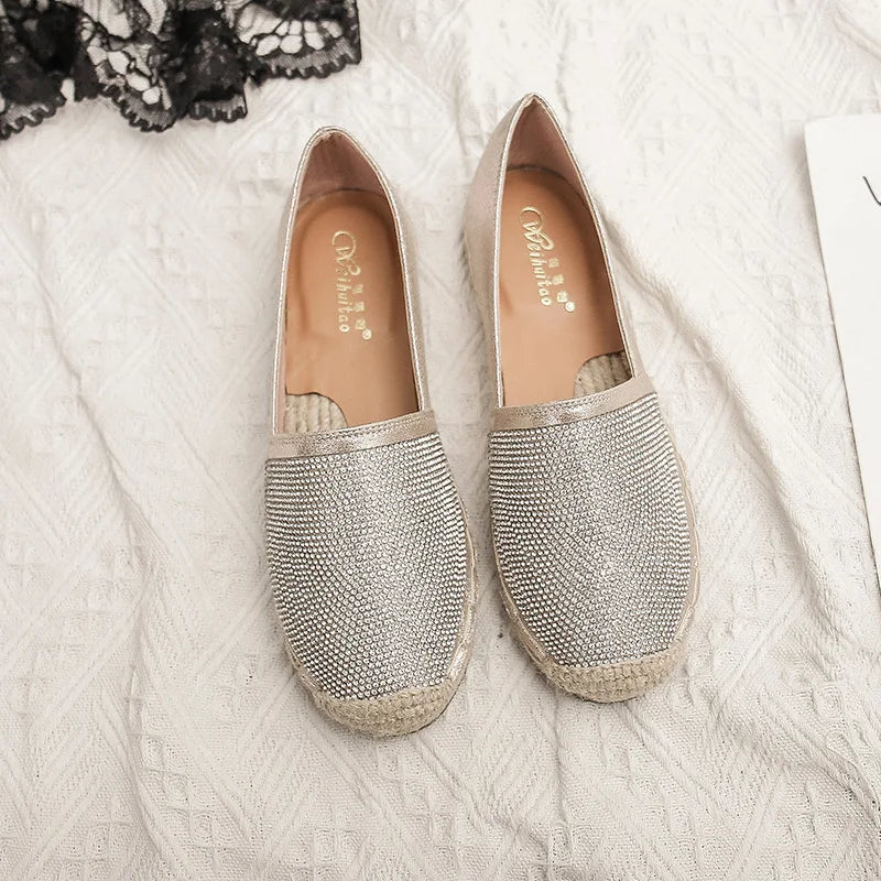 Espadrilles Femme Brillantes – Slip-On À Strass