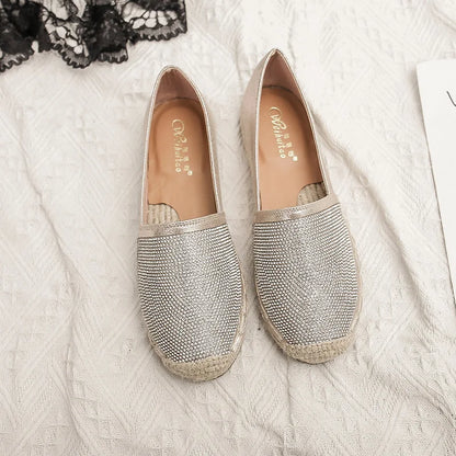 Espadrilles Femme Brillantes – Slip-On À Strass