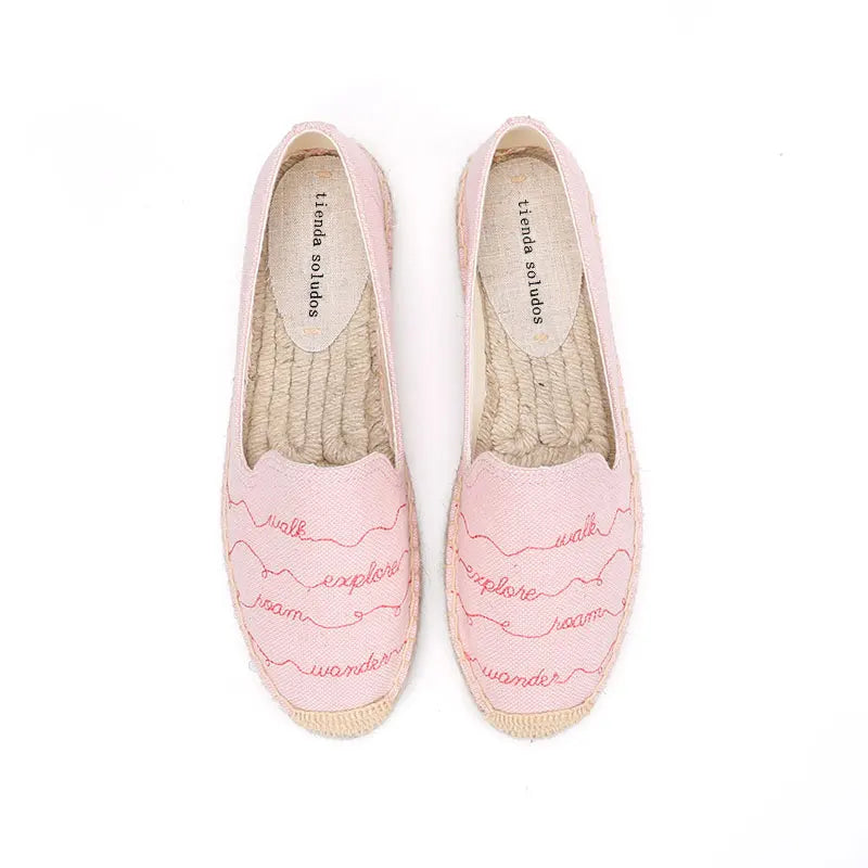 Espadrilles Femme – Broderie Motifs Écriture