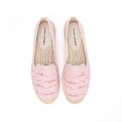 Espadrilles Femme – Broderie Motifs Écriture