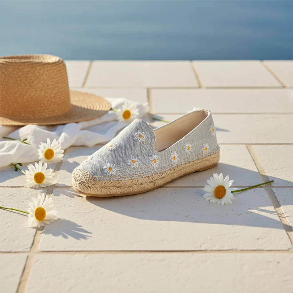 Espadrilles Femme – Motif Marguerites