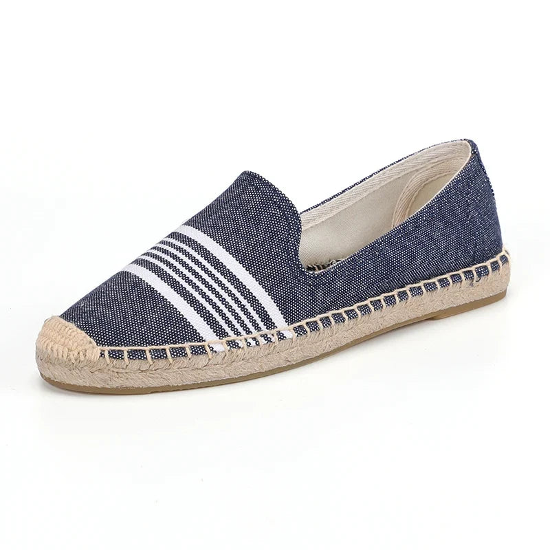 Espadrilles Femme Toile Rayées – Bout Pointu Été