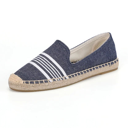 Espadrilles Femme Toile Rayées – Bout Pointu Été