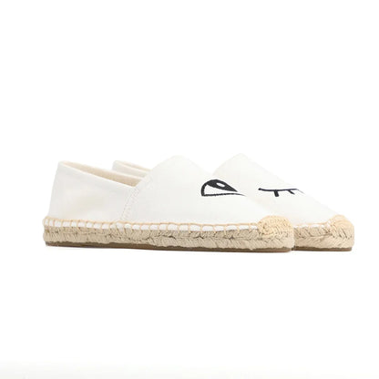 Espadrilles Femme Toile – Motif Œil Brodé