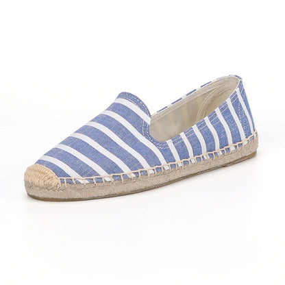 Espadrilles Femme Toile Rayées – Bout Pointu Été
