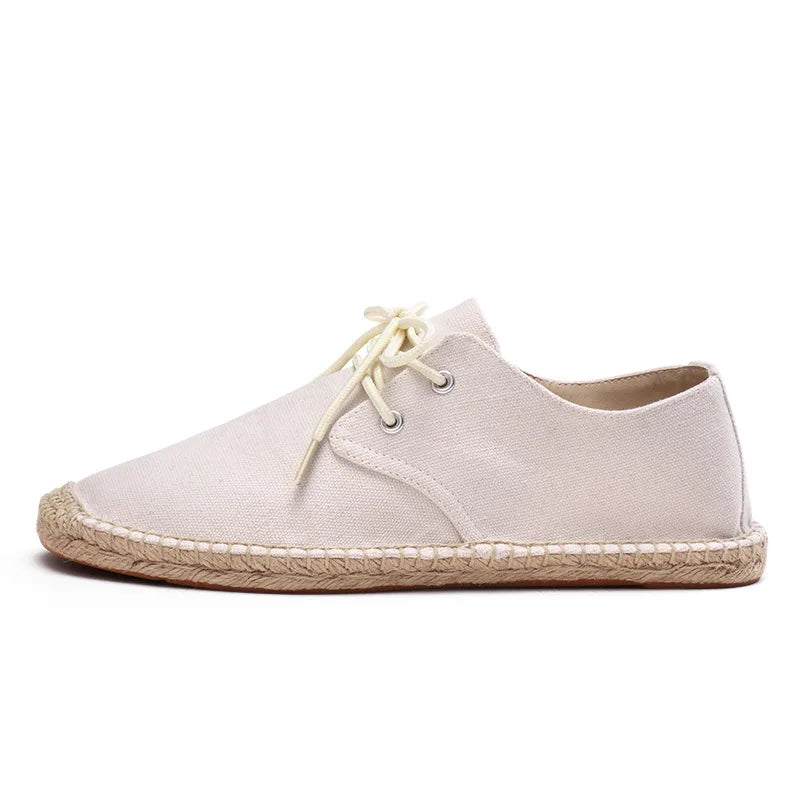 Espadrilles Homme Toile Lacets – Semelle Corde Cousue
