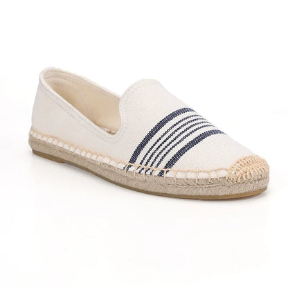 Espadrilles Femme Toile Rayées – Bout Pointu Été