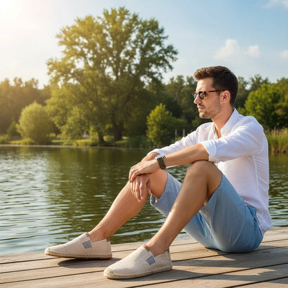 Espadrilles Homme Toile – Semelle Tressée Unie