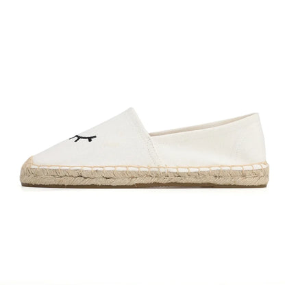 Espadrilles Femme Toile – Motif Œil Brodé