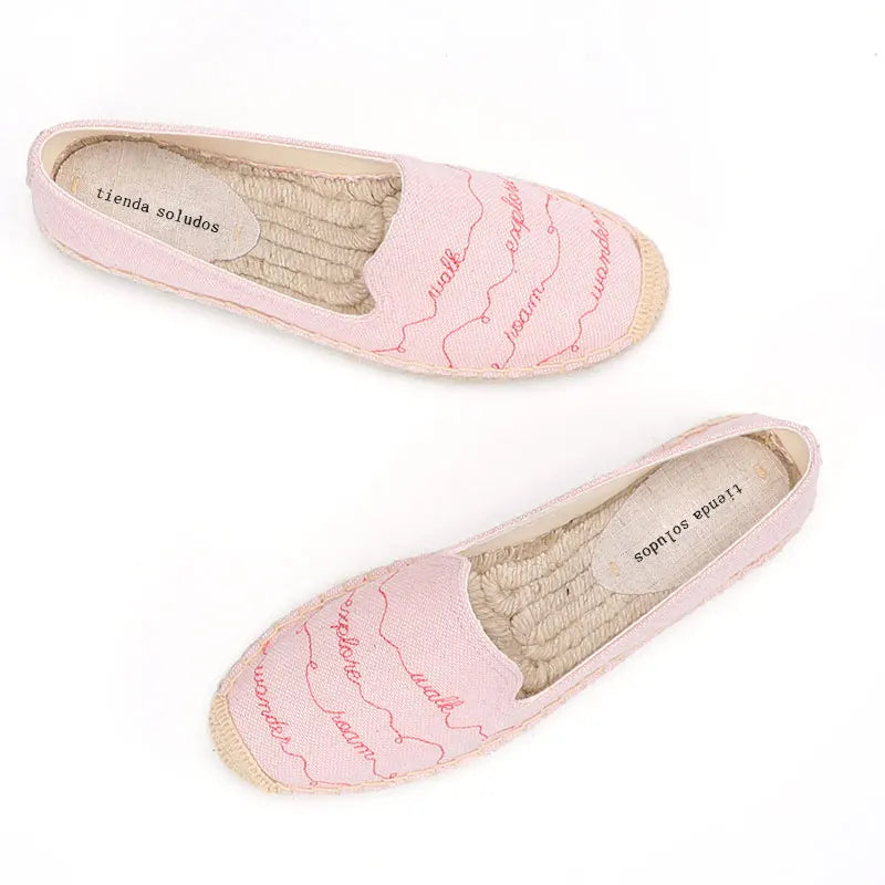 Espadrilles Femme – Broderie Motifs Écriture