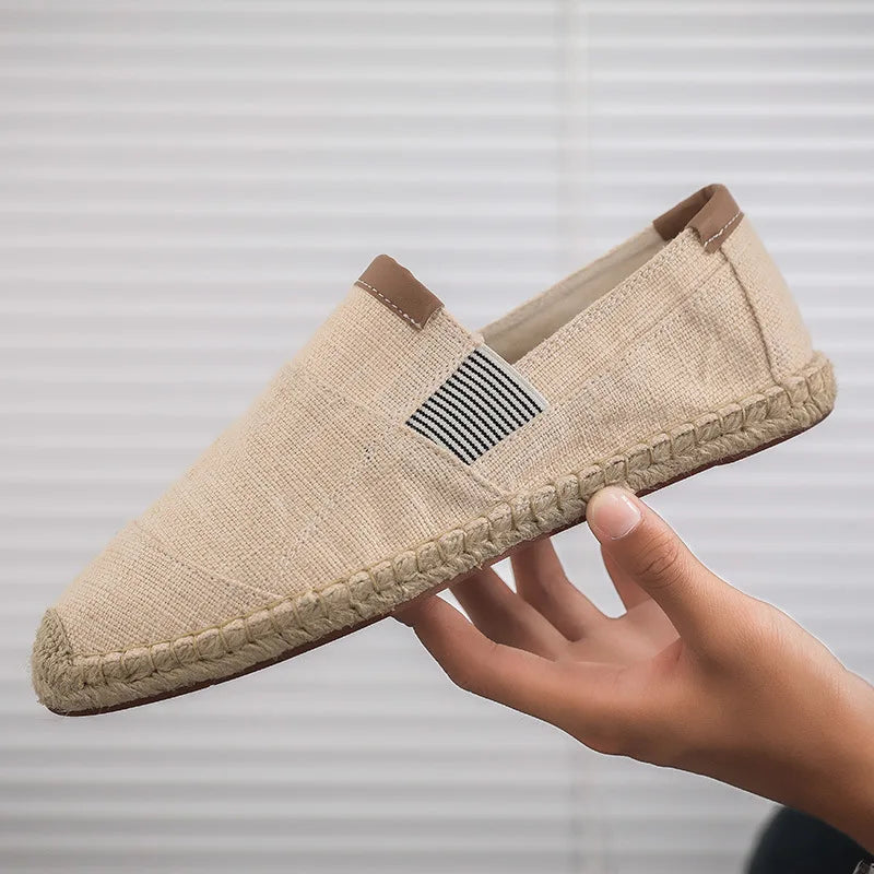 Espadrilles Homme Toile – Patchwork Respirant Semelle Tressée