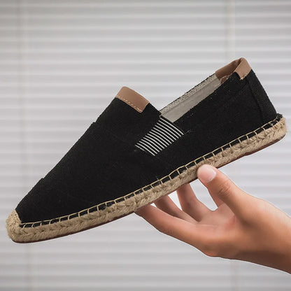 Espadrilles Homme Toile – Patchwork Respirant Semelle Tressée