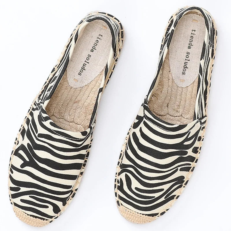 Espadrilles Femme Toile Imprimé Animalier – Ballerines Slip-On