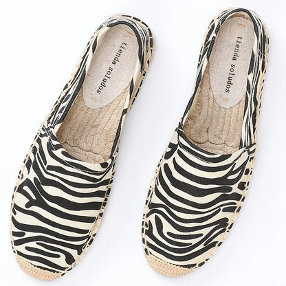 Espadrilles Femme Toile Imprimé Animalier – Ballerines Slip-On