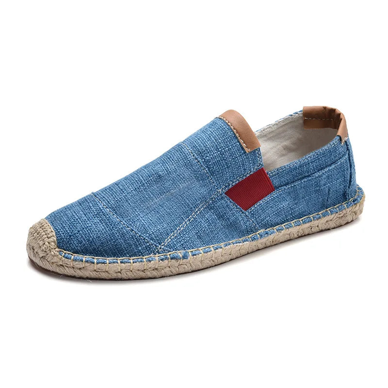 Espadrilles Homme Toile – Patchwork Respirant Semelle Tressée