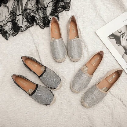 Espadrilles Femme Brillantes – Slip-On À Strass