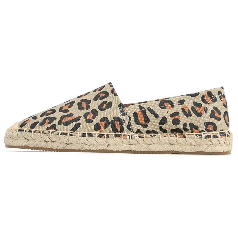 Espadrilles Femme Toile Imprimé Animalier – Ballerines Slip-On