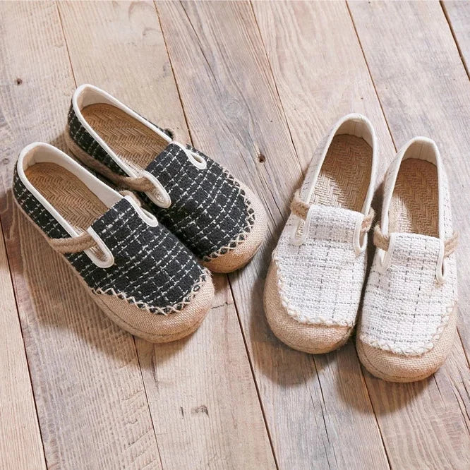 Espadrilles Femme Toile – Motif Brodé Slip-On