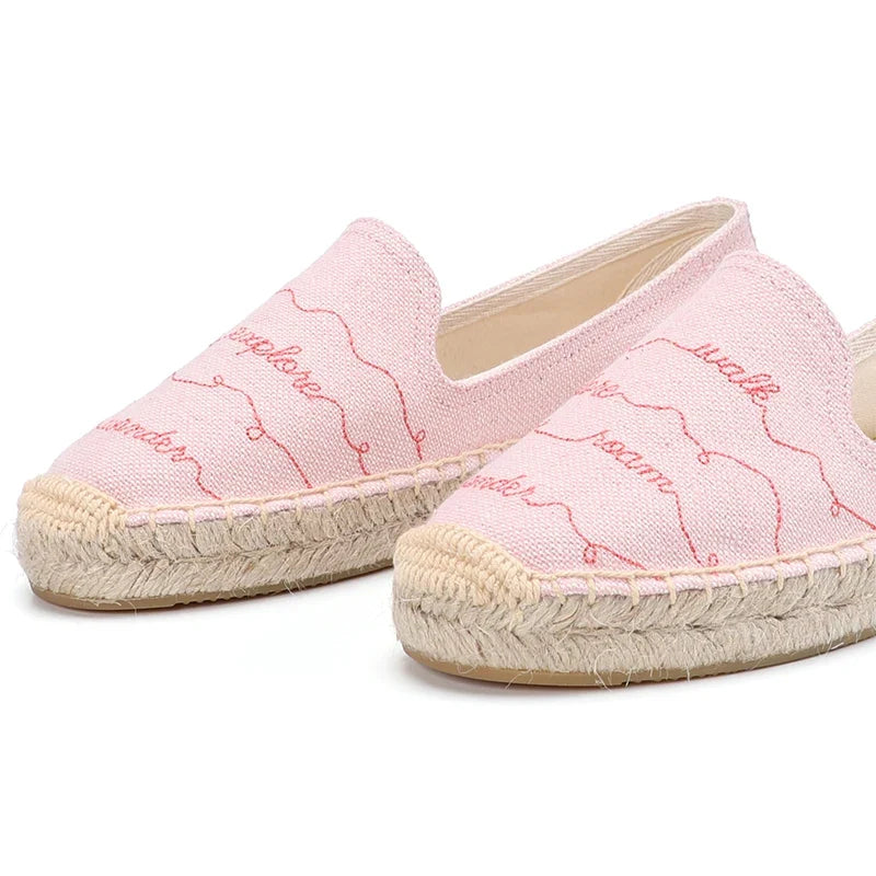Espadrilles Femme – Broderie Motifs Écriture
