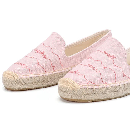 Espadrilles Femme – Broderie Motifs Écriture
