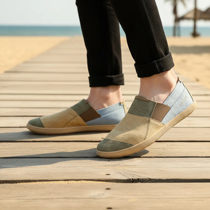 Espadrilles Homme Toile – Patchwork Cousu Slip-On