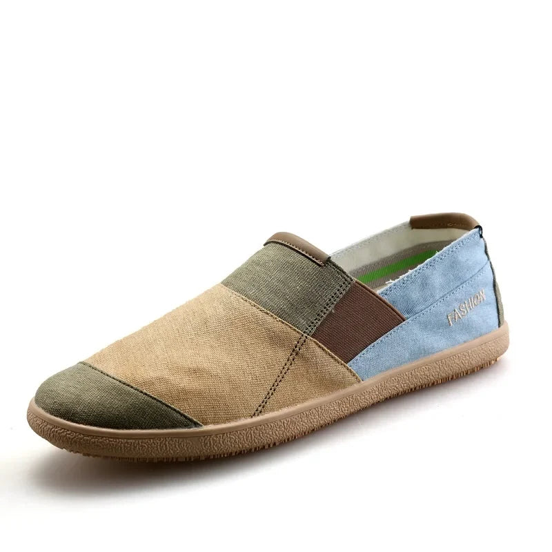 Espadrilles Homme Toile – Patchwork Cousu Slip-On