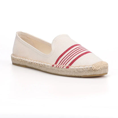 Espadrilles Femme Toile Rayées – Bout Pointu Été