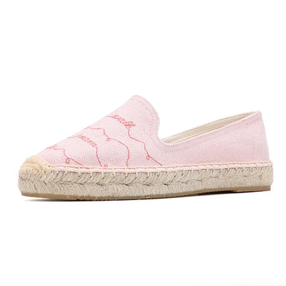 Espadrilles Femme – Broderie Motifs Écriture