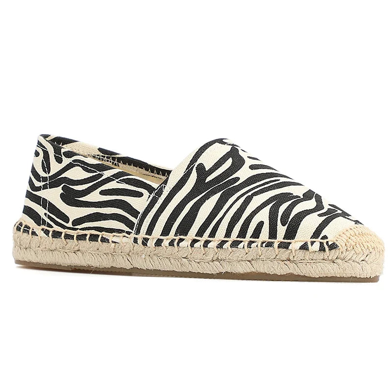 Espadrilles Femme Toile Imprimé Animalier – Ballerines Slip-On