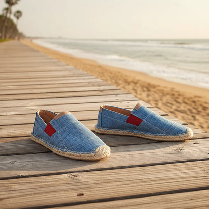 Espadrilles Homme Toile – Patchwork Respirant Semelle Tressée