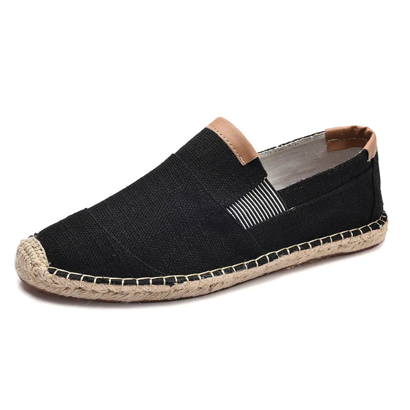 Espadrilles Homme Toile – Patchwork Respirant Semelle Tressée