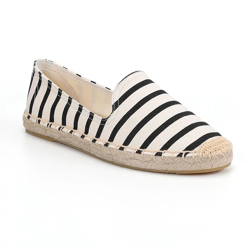 Espadrilles Femme Toile Rayées – Bout Pointu Été