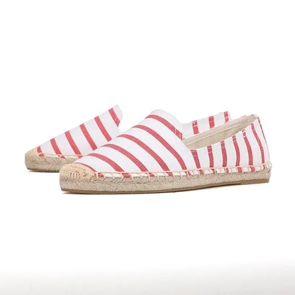 Espadrilles Femme Toile Rayées – Bout Pointu Été