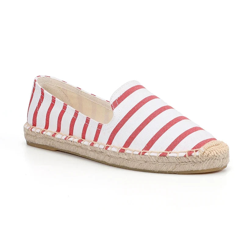 Espadrilles Femme Toile Rayées – Bout Pointu Été