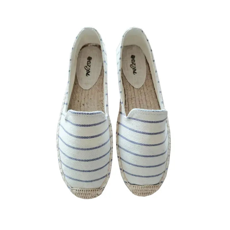 Espadrilles Femme Toile Rayées – Bout Pointu Été