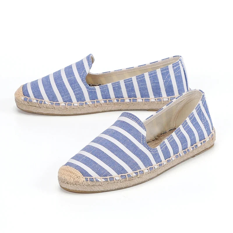 Espadrilles Femme Toile Rayées – Bout Pointu Été