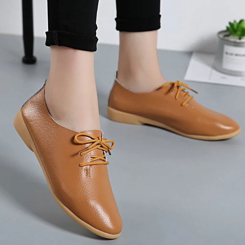 Mocassins Derbies Femme en Cuir
