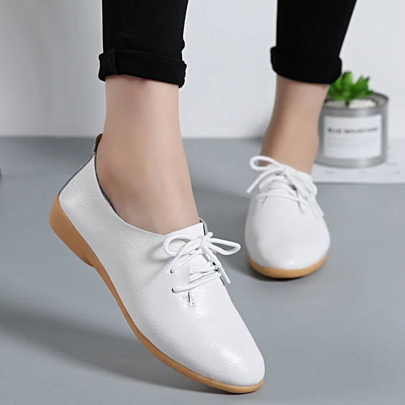 Mocassins Derbies Femme en Cuir