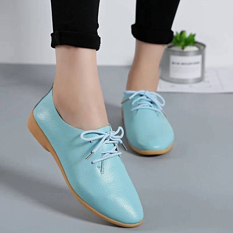 Mocassins Derbies Femme en Cuir