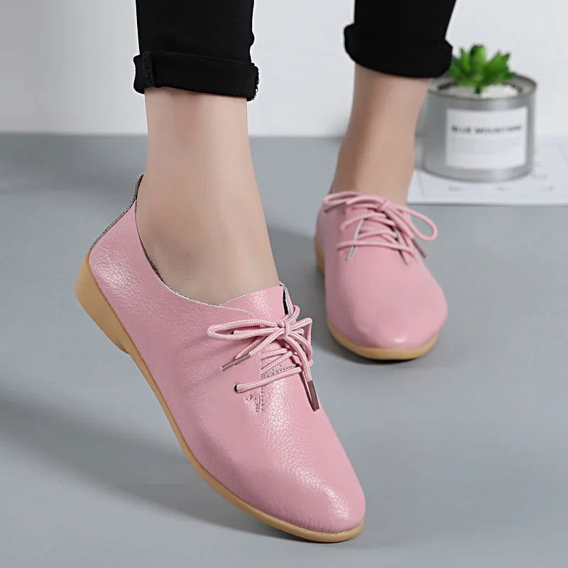 Mocassins Derbies Femme en Cuir