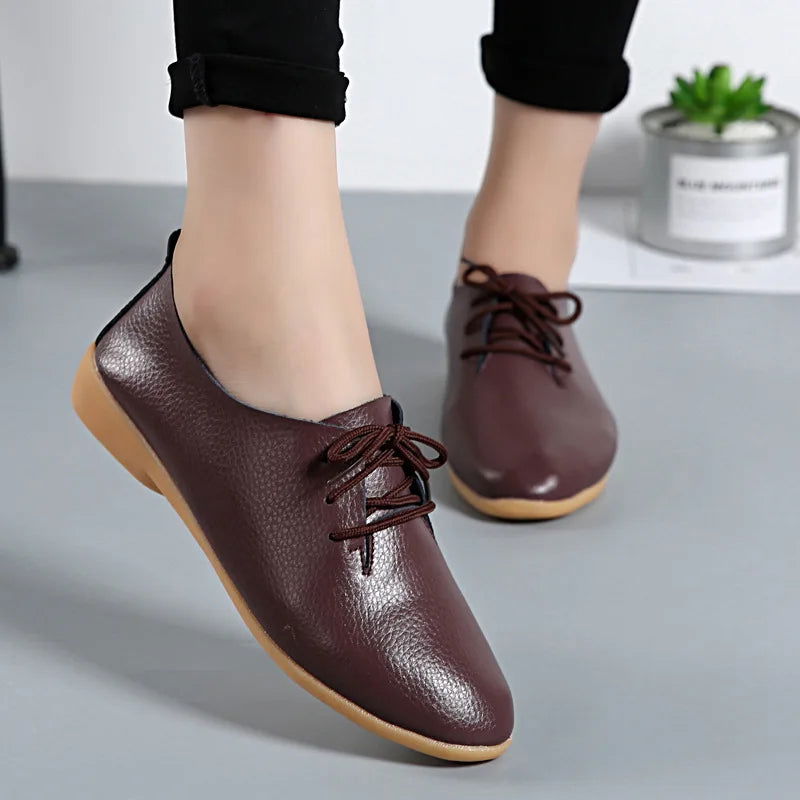 Mocassins Derbies Femme en Cuir