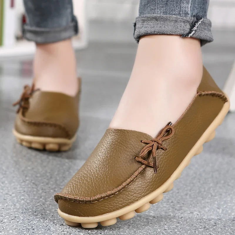 Mocassins Femme Chic avec Nœud Décoratif