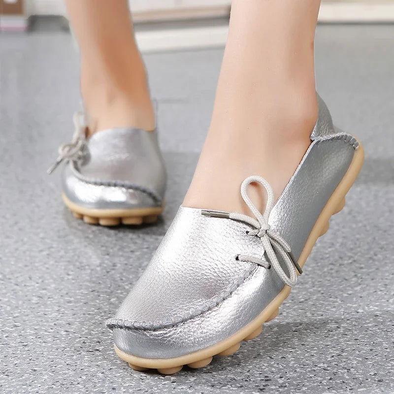 Mocassins Femme Chic avec Nœud Décoratif