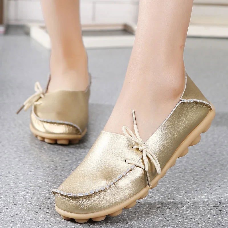 Mocassins Femme Chic avec Nœud Décoratif